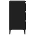 Mesitas noche con patas metal 2 uds negro 40x35x69