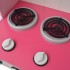 Cocinita de juguete de madera rosa y blanca 82x30x100