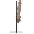 Sombrilla voladiza con luces LED y poste acero taupe 250x250