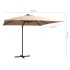 Sombrilla voladiza con luces LED y poste acero taupe 250x250