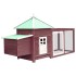 Gallinero con ponedero madera maciza abeto moca 190x72x102
