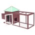 Gallinero con ponedero madera maciza abeto moca 190x72x102