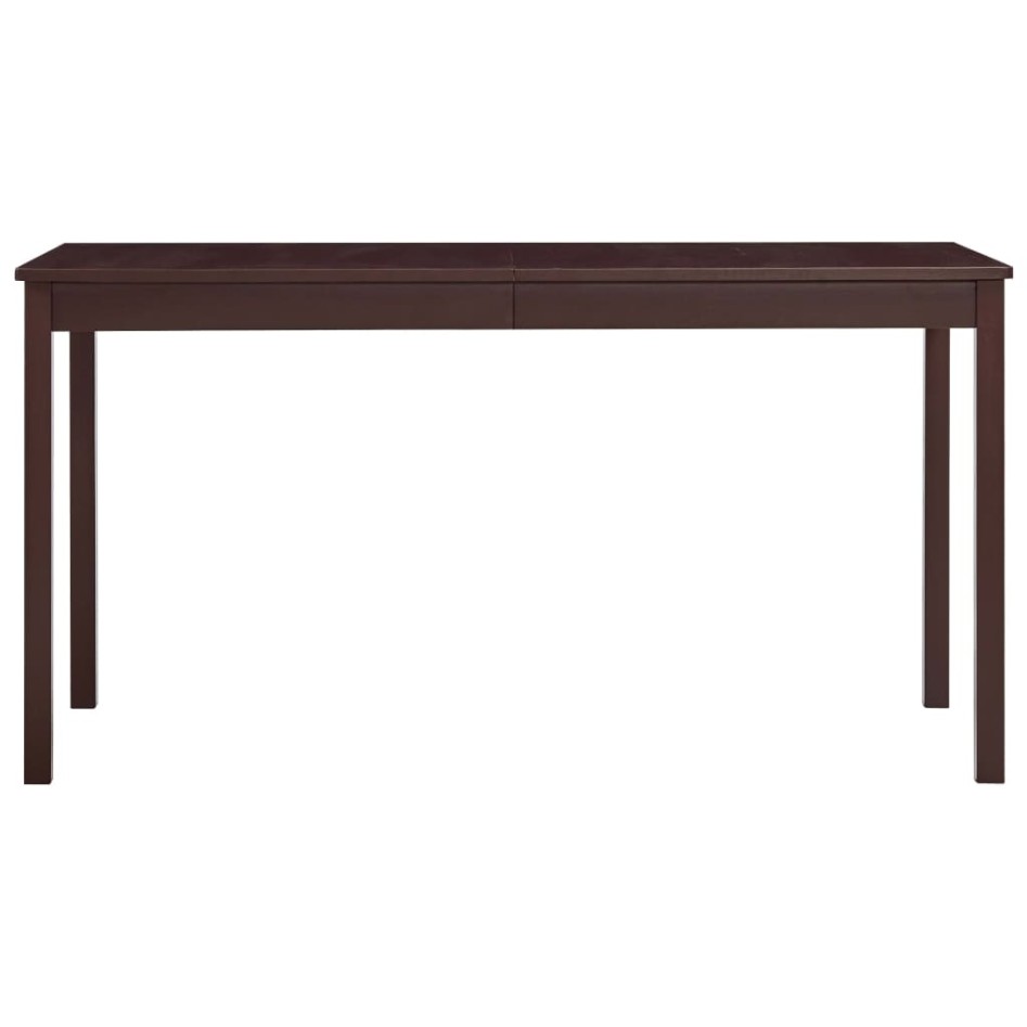 Mesa de comedor de madera de pino marrón oscuro 140x70x73