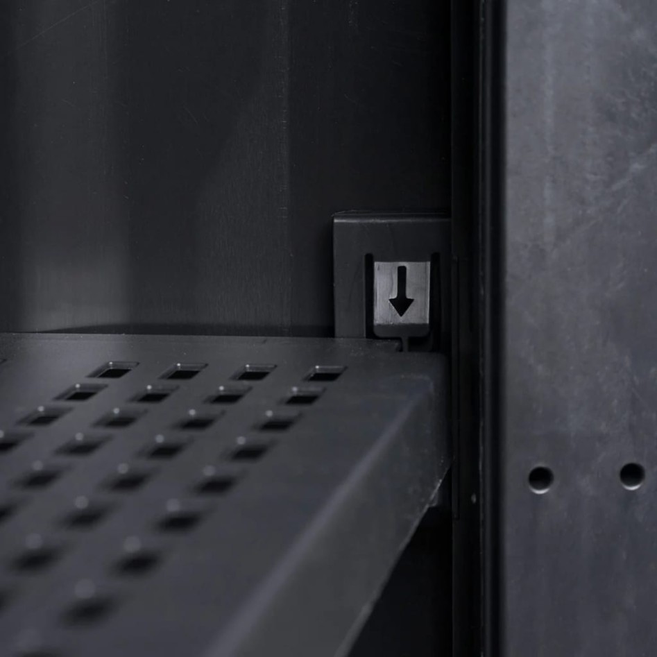 Armario de jardín con 4 estantes negro y