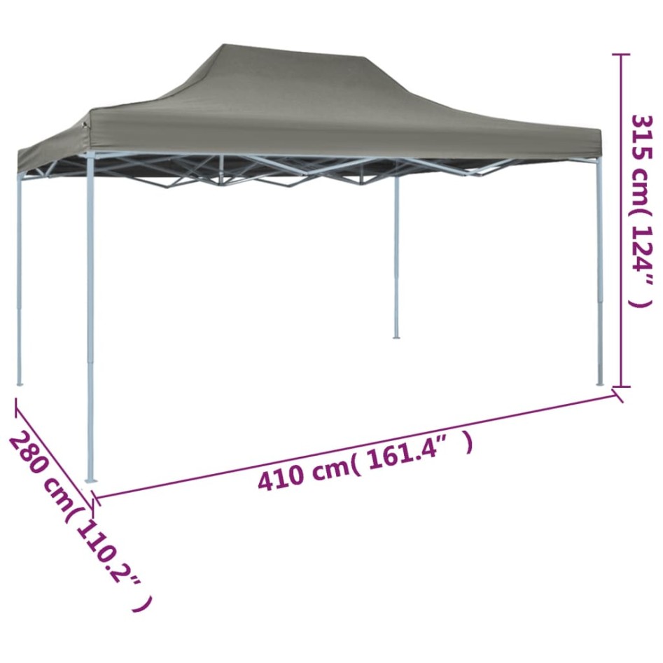 Carpa plegable profesional acero gris antracita 3x4