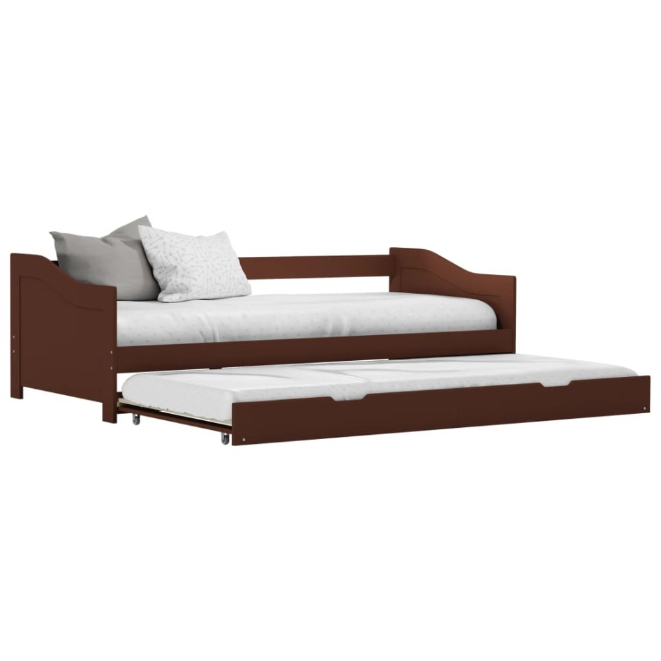 Estructura de sofá cama madera de pino marrón 90x200