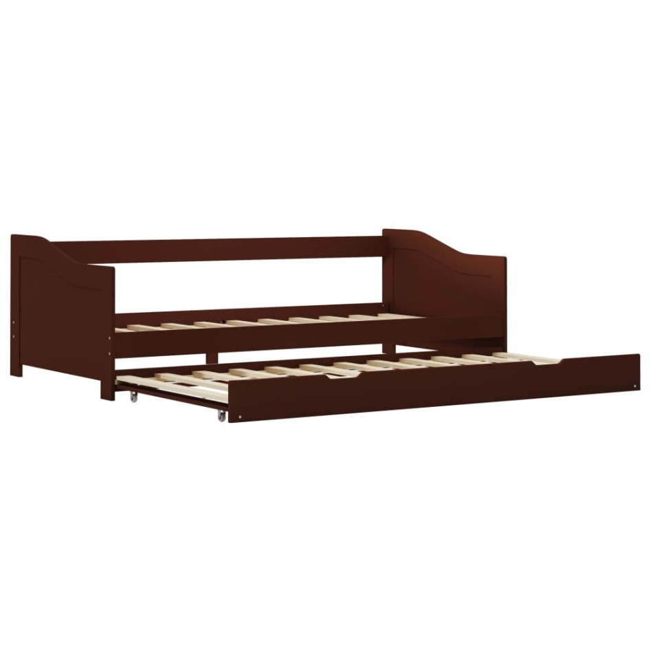 Estructura de sofá cama madera de pino marrón 90x200