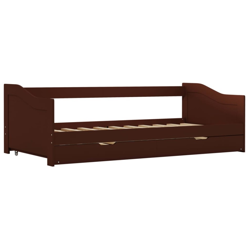 Estructura de sofá cama madera de pino marrón 90x200