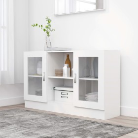 Vitrina de madera ingeniería blanca 120x30,5x70