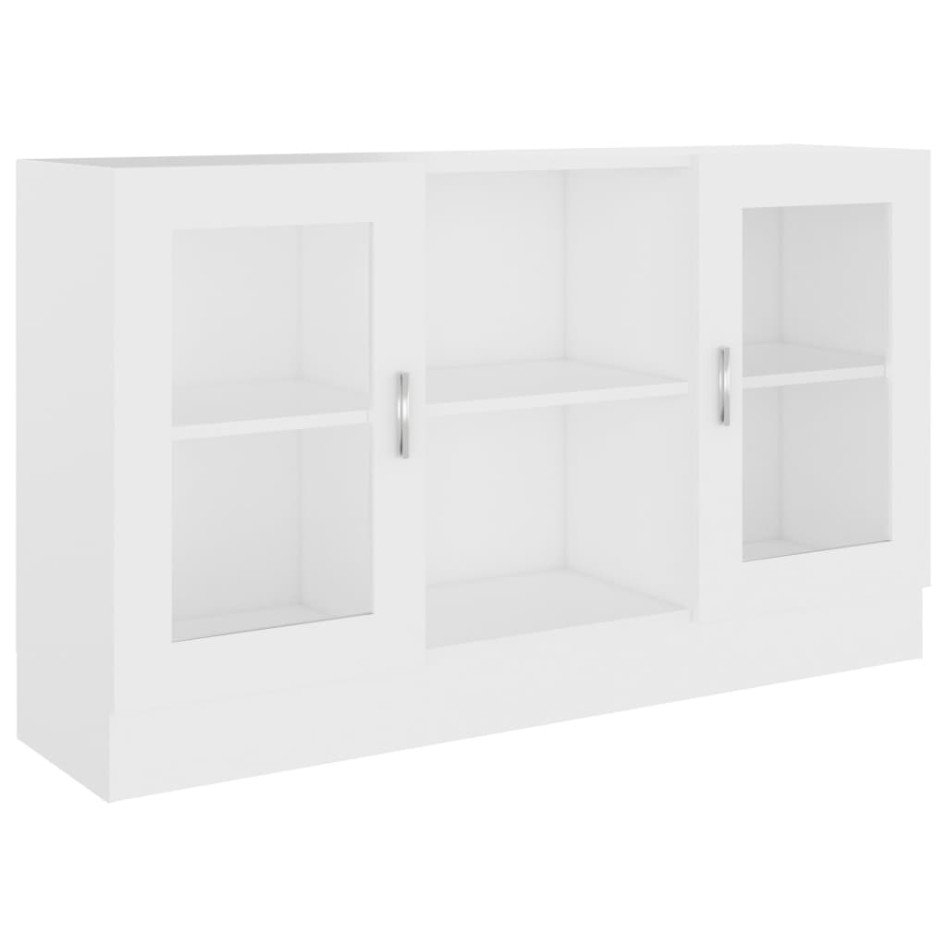 Vitrina de madera ingeniería blanca 120x30,5x70