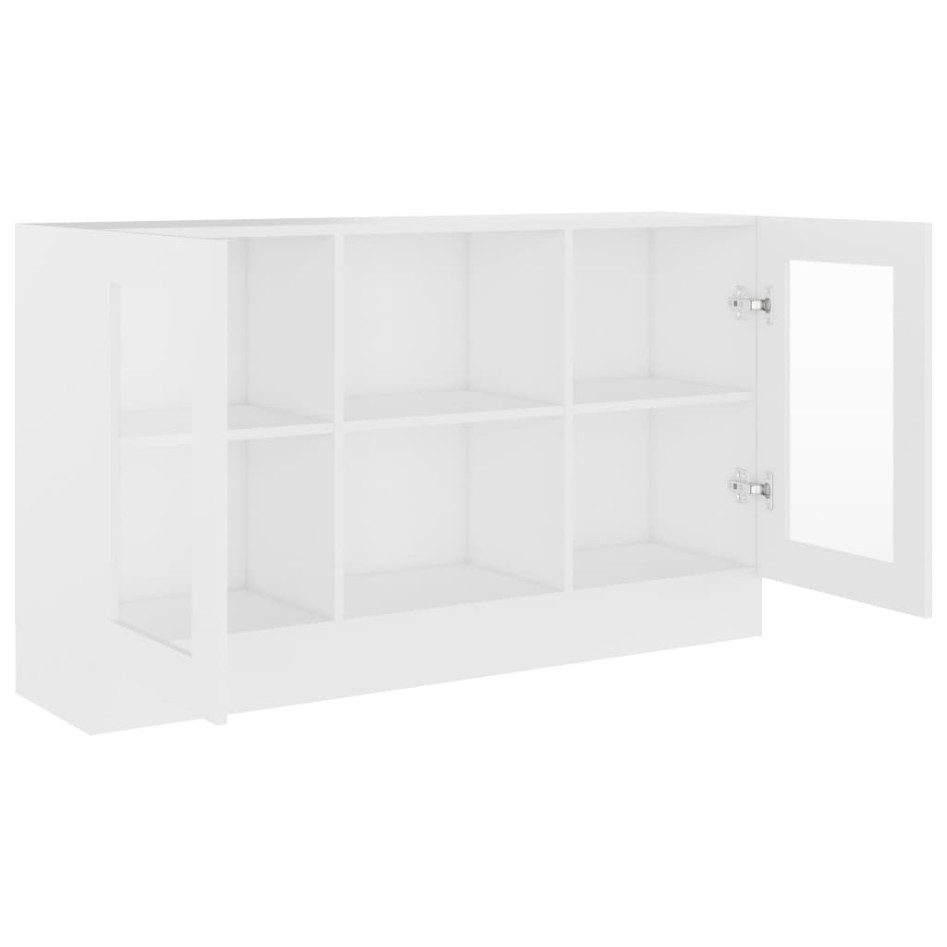 Vitrina de madera ingeniería blanca 120x30,5x70