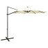 Sombrilla voladiza con poste y luces LED 300 cm