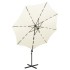 Sombrilla voladiza con poste y luces LED 300 cm
