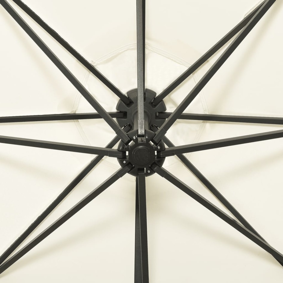 Sombrilla voladiza con poste y luces LED 300 cm