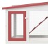 Jaula de animales grande madera rojo y blanco 204x45x85
