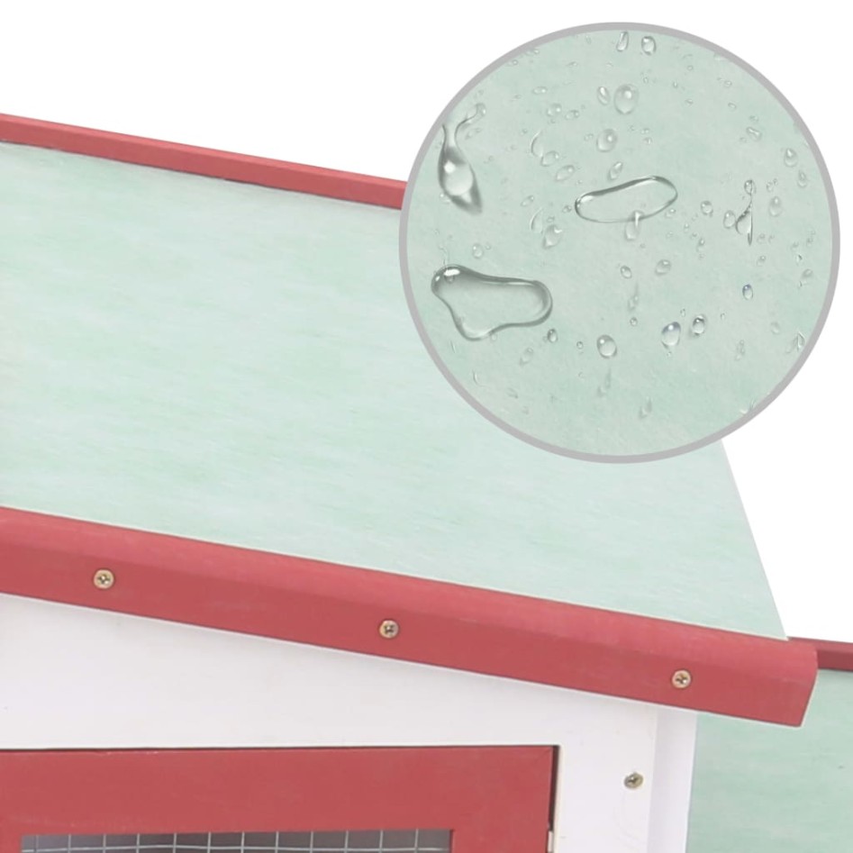 Jaula de animales grande madera rojo y blanco 204x45x85