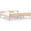 Estructura de cama de madera maciza de pino 200x200 cm