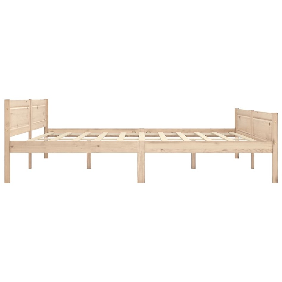 Estructura de cama de madera maciza de pino 200x200