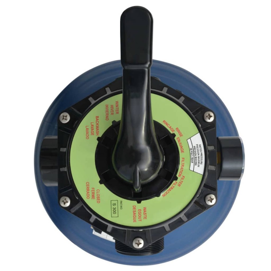 Filtro de arena de piscina válvula de 6 posiciones azul 460