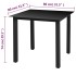 Mesa de jardín de aluminio y vidrio negra 80x80x74