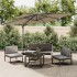 Sombrilla colgante de doble techo gris taupe 400x300