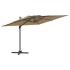 Sombrilla colgante de doble techo gris taupe 400x300