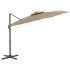 Sombrilla colgante de doble techo gris taupe 400x300