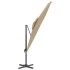 Sombrilla colgante de doble techo gris taupe 400x300