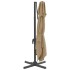 Sombrilla colgante de doble techo gris taupe 400x300
