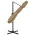 Sombrilla colgante de doble techo gris taupe 400x300