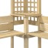Pérgola de esquina con banco de madera de pino