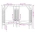 Pérgola de esquina con banco de madera de pino