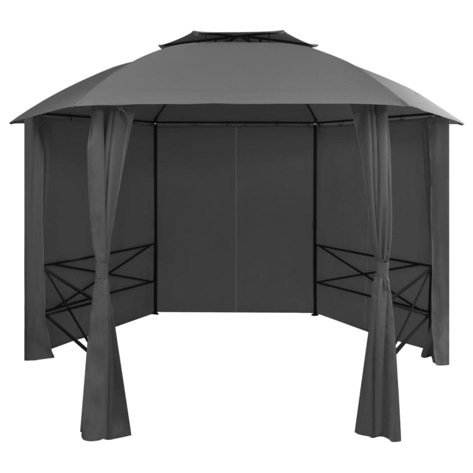 Carpa de jardín con cortinas hexagonal 360x265