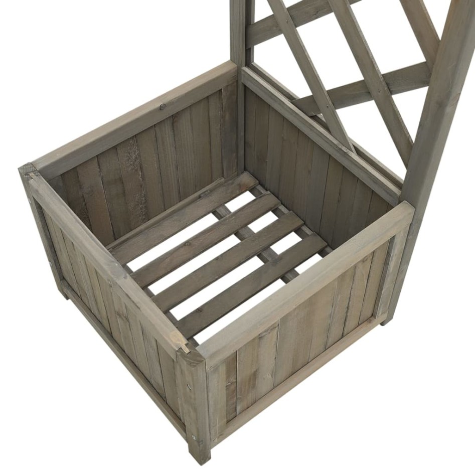 Pérgola de jardín con jardinera madera maciza de abeto