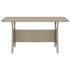 Mesa de jardín de ratán sintético gris 130x70x66