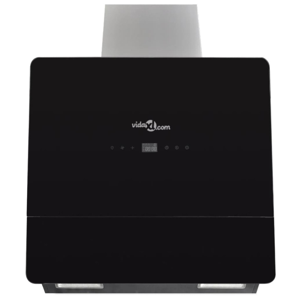 Campana extractora vidrio templado negro con pantalla 600