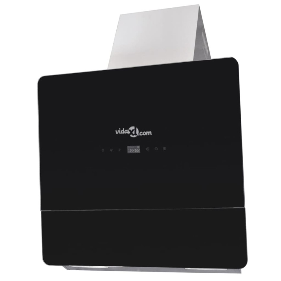 Campana extractora vidrio templado negro con pantalla 600