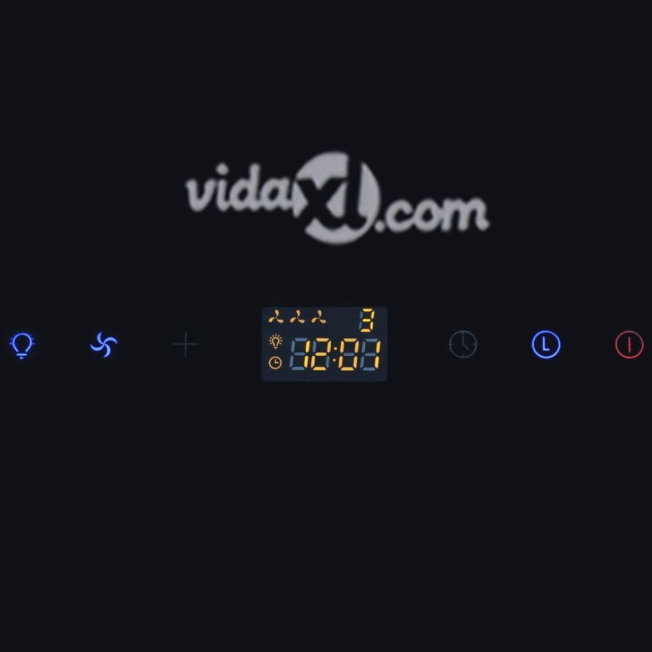 Campana extractora vidrio templado negro con pantalla 600