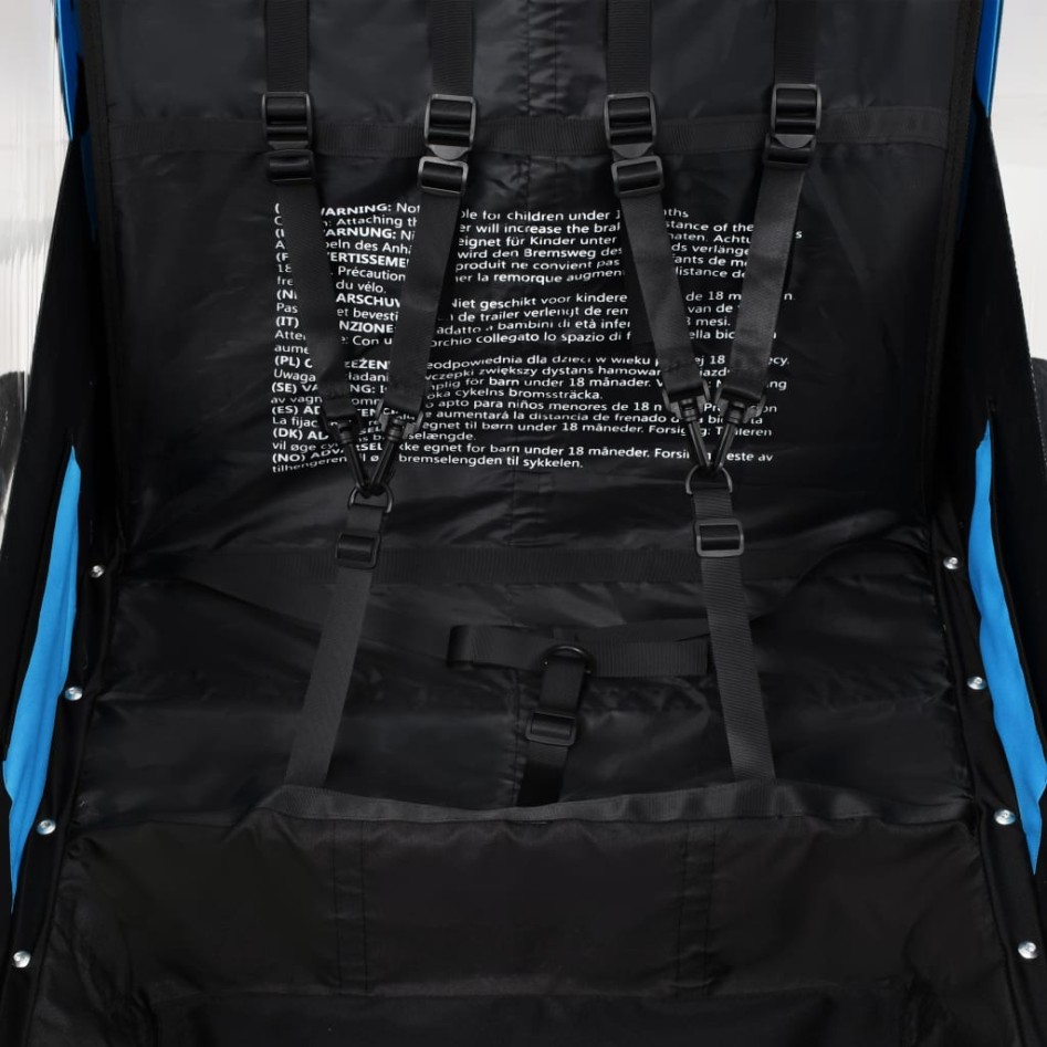 Remolque para bicicletas y cochecito 2 en 1 azul y