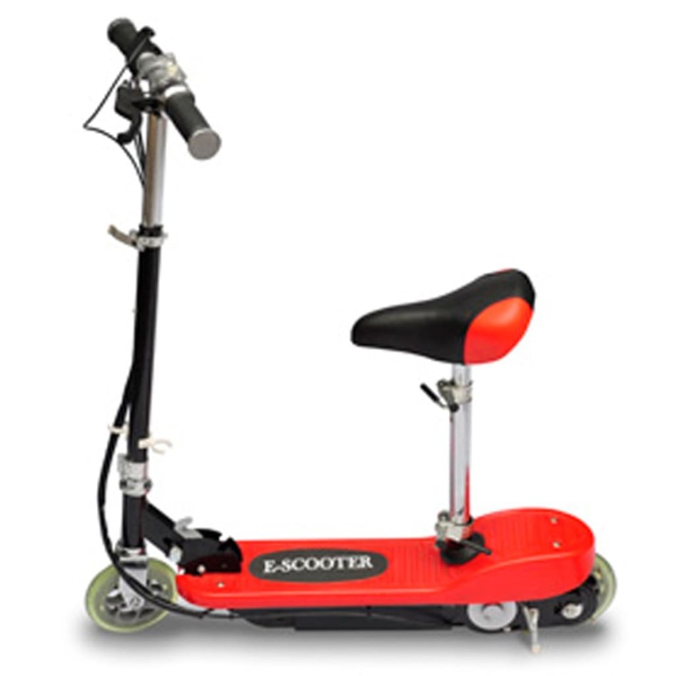 Patinete eléctrico con asiento rojo 120