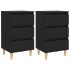 Mesitas de noche 2 uds patas madera maciza negro 40x35x69