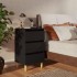 Mesitas de noche 2 uds patas madera maciza negro 40x35x69