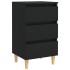 Mesitas de noche 2 uds patas madera maciza negro 40x35x69