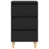 Mesitas de noche 2 uds patas madera maciza negro 40x35x69