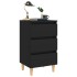 Mesitas de noche 2 uds patas madera maciza negro 40x35x69