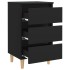 Mesitas de noche 2 uds patas madera maciza negro 40x35x69