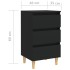 Mesitas de noche 2 uds patas madera maciza negro 40x35x69