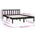 Estructura de cama de madera maciza de pino negra 140x190