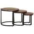 Mesitas auxiliares 3 piezas madera maciza