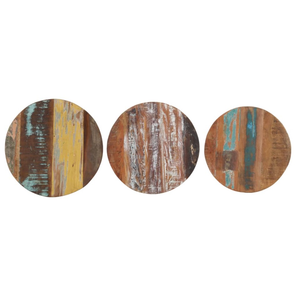 Mesitas auxiliares 3 piezas madera maciza